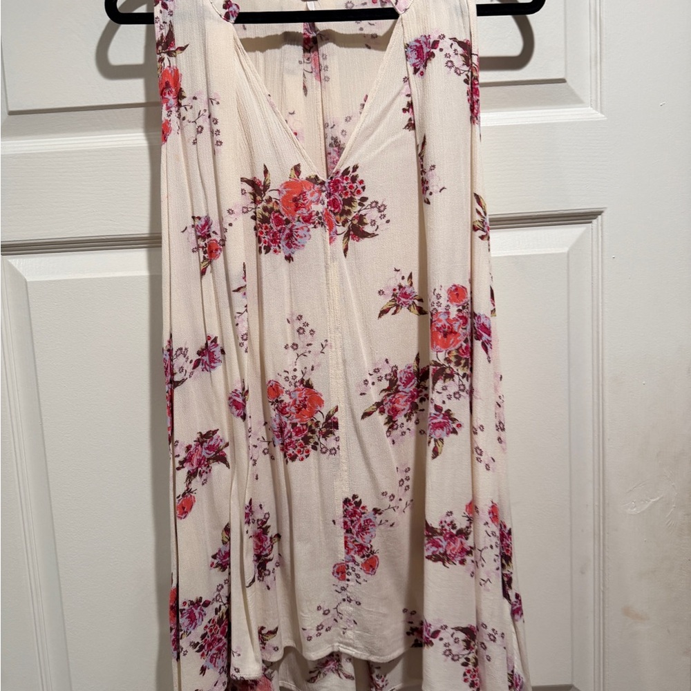 Free People Cream Floral Flowy Top or Mini Dress